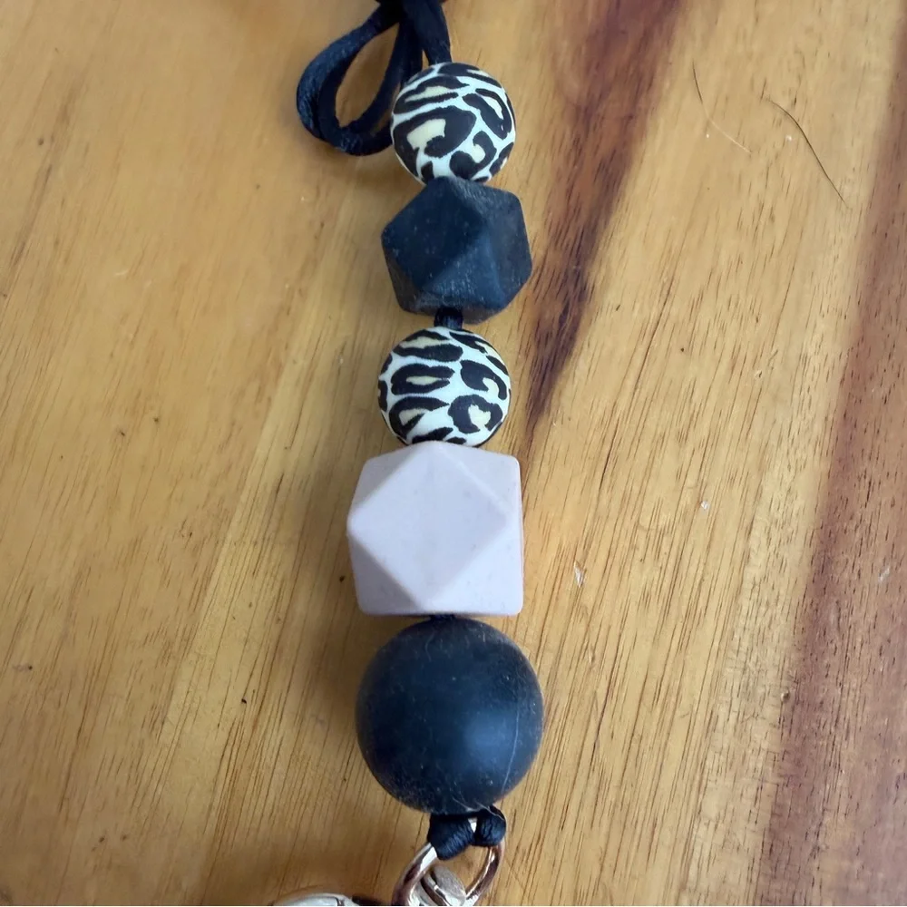 Cheetah‎ leopard rubber beads lanyard